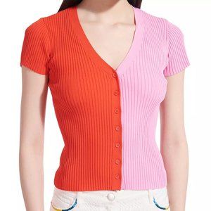 Staud Short-Sleeve Cargo Sweater